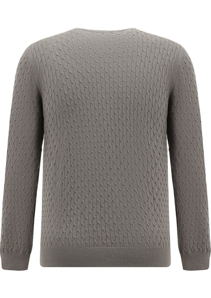 Bisiklet Yaka Slim Fit Dar Kesim Desenli Pamuklu Kaşmirli Triko Kazak fiyatları