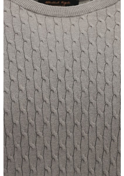 Bisiklet Yaka Slim Fit Dar Kesim Desenli Pamuklu Kaşmirli Triko Kazak modelleri