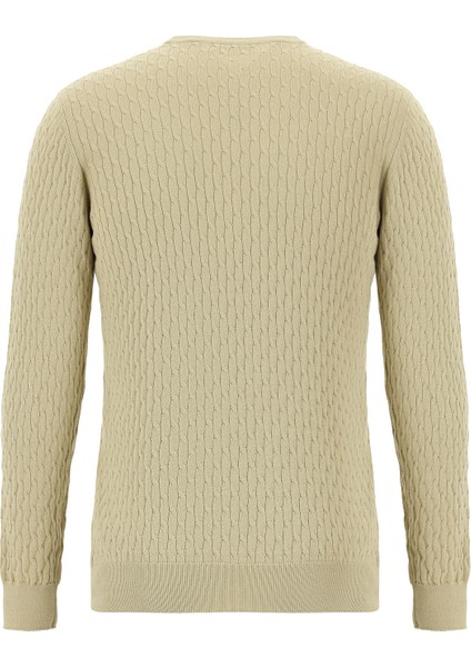 Bisiklet Yaka Slim Fit Dar Kesim Desenli Pamuklu Kaşmirli Triko Kazak fiyatları