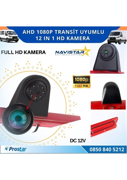 Ford Transit Için Profesyonel Ahd 1080P 12 In 1 Butonlu Geri Görüş Kamerası fiyatları