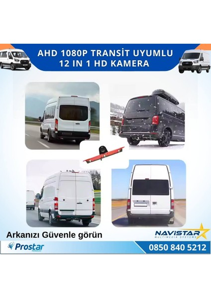 Ford Transit Için Profesyonel Ahd 1080P 12 In 1 Butonlu Geri Görüş Kamerası modelleri