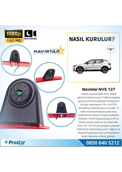 Ford Transit Için Profesyonel Ahd 1080P 12 In 1 Butonlu Geri Görüş Kamerası fırsatları