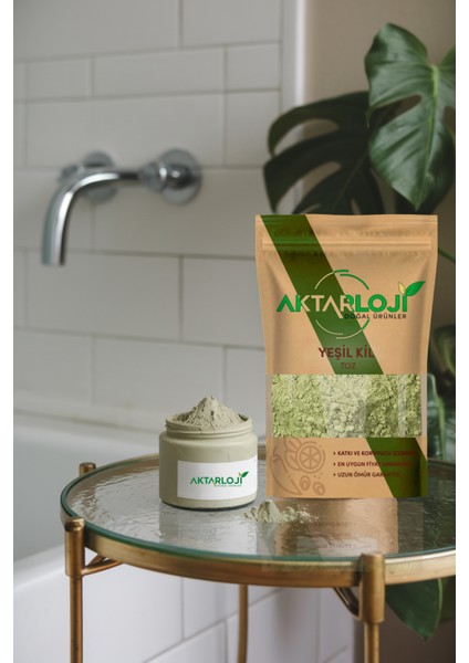 Toz Yeşil Kil Yüz ve Cilt Maskesi 1 Kg – Leke Giderici, Katkısız ve Koruyucu Maddesiz Doğal Formül modelleri