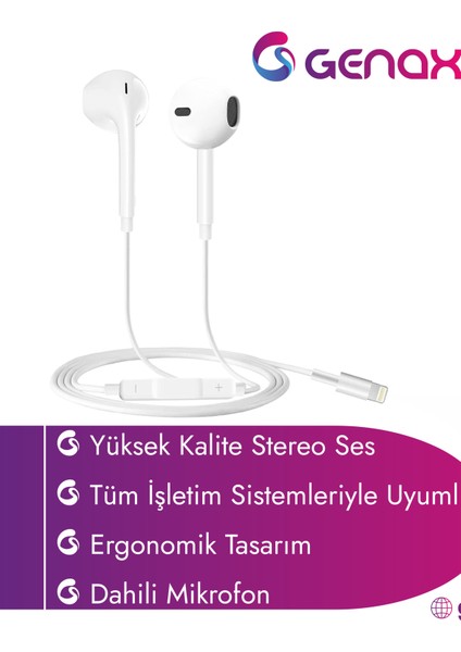 Net Ses Lightning Bağlantılı Kulaklık Stereo Ses Kalitesi indirimleri