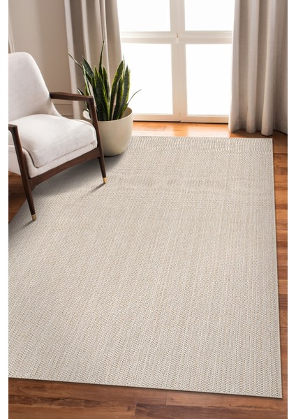 Kaymaz Taban Yıkanabilir Krem Jüt Halı Jüt Kilim Yıkanabilir Örme Krem Sisal Kilim
