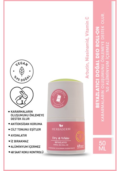 Beyazlatıcı Doğal Deo Roll-On 50 ml