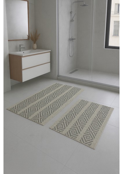 Sisal Yıkanabilir Kaymaz Taban Banyo Paspas Takımı