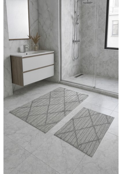 Sisal Yıkanabilir Kaymaz Taban Banyo Paspas Takımı