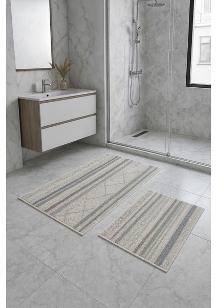 Sisal Yıkanabilir Kaymaz Taban Banyo Paspas Takımı