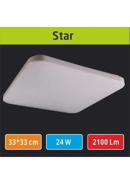Sıva Üstü LED Panel 33X33 Star Kapakdekoratiftavan Armatürü