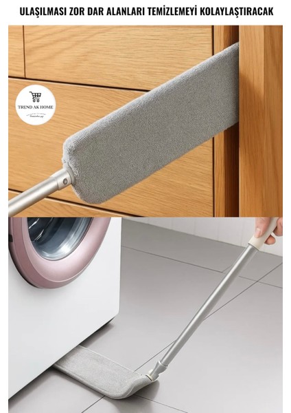 Ulaşılması Zor Alanlar Için Mikrofiber Başlıklı Toz Alma Aparatı ( 1 Adet Yedek Bezli)