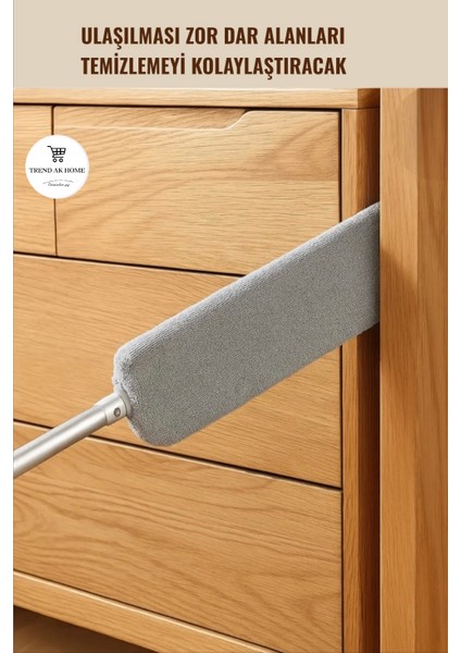 Ulaşılması Zor Alanlar Için Mikrofiber Başlıklı Toz Alma Aparatı ( 1 Adet Yedek Bezli)