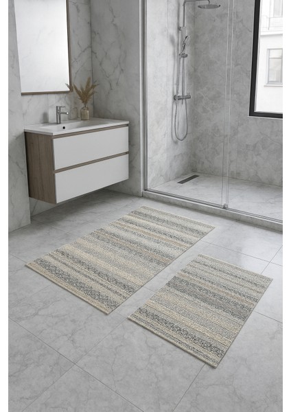 Sisal Yıkanabilir Kaymaz Taban Banyo Paspas Takımı