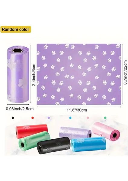 Kedi Köpek Kaka Poşeti 180 Adet | 12 Rulo Renkli Hijyenik Kokusuz Sızdırmaz Dışkı Toplama Poşeti