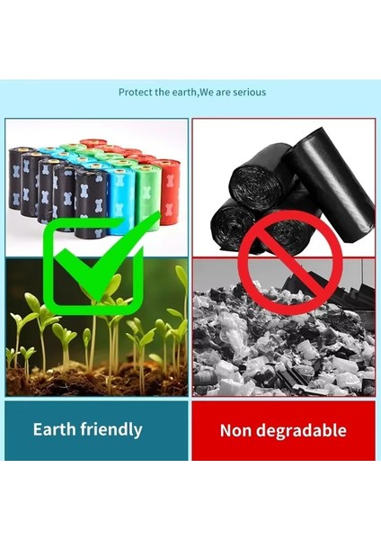 Kedi Köpek Kaka Poşeti 180 Adet | 12 Rulo Renkli Hijyenik Kokusuz Sızdırmaz Dışkı Toplama Poşeti