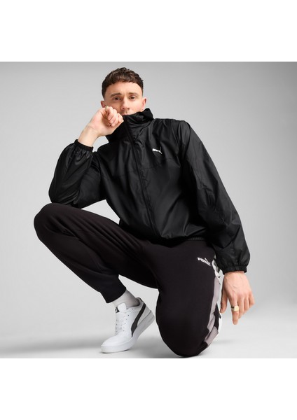 Ess Regular Windbreaker Erkek Siyah Yağmurluk.01