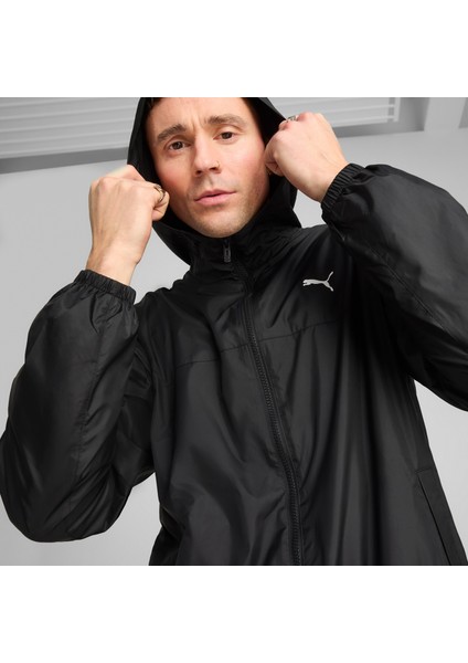 Ess Regular Windbreaker Erkek Siyah Yağmurluk.01