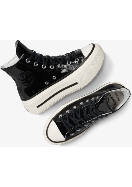 Chuck Taylor All Star Lift Double Stack Platform Deri Unisex Siyah Sneaker.001