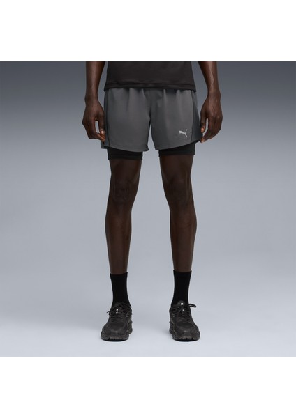Run Velocity 2in1 Erkek Gri Koşu Şortu.44