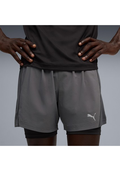 Run Velocity 2in1 Erkek Gri Koşu Şortu.44