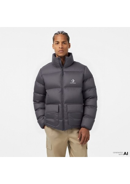 Erkek Dik Yaka Lacivert Şişme Mont.010