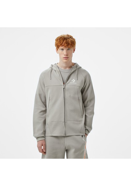 Star Chevron Baskılı Regular Fit Erkek Gri HOODIE.030