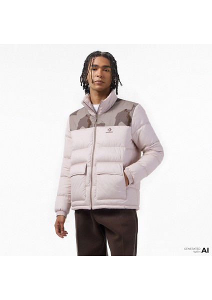 Erkek Dik Yaka Bej Şişme Mont.251