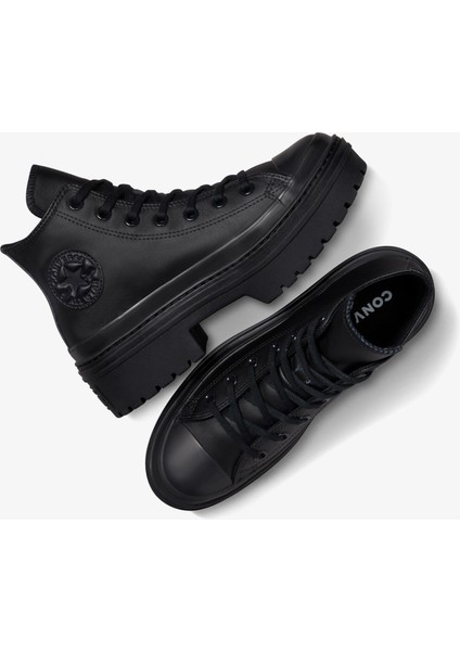 Chuck Taylor All Star Lugged Heel Kadın Siyah Deri Platform Bot.001