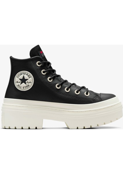 Chuck Taylor All Star Lugged Heel Kadın Siyah Deri Platform Bot.001