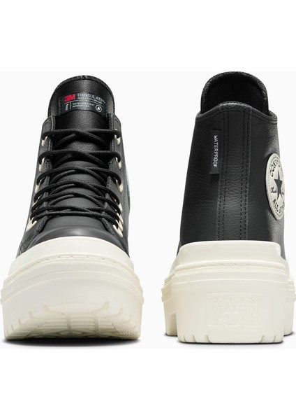 Chuck Taylor All Star Lugged Heel Kadın Siyah Deri Platform Bot.001 modelleri