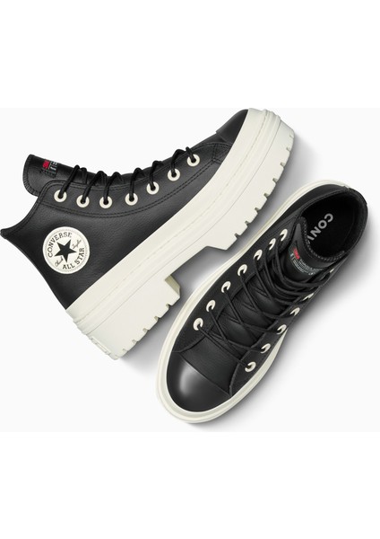 Chuck Taylor All Star Lugged Heel Kadın Siyah Deri Platform Bot.001