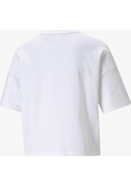 Ess Cropped Logo Light Straw Kadın Beyaz Günlük T-Shirt.02 fiyatları