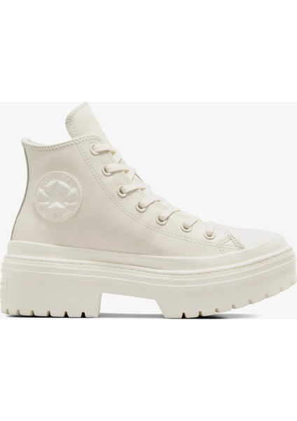 Chuck Taylor All Star Lugged Heel Kadın Bej Deri Platform Bot.286