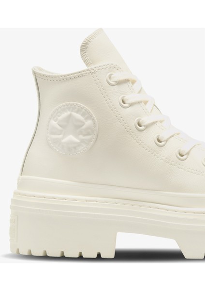 Chuck Taylor All Star Lugged Heel Kadın Bej Deri Platform Bot.286
