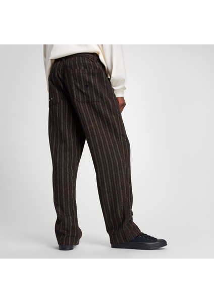 Unisex Loose Fit Çizgili Kahverengi Pantolon.216 fiyatları