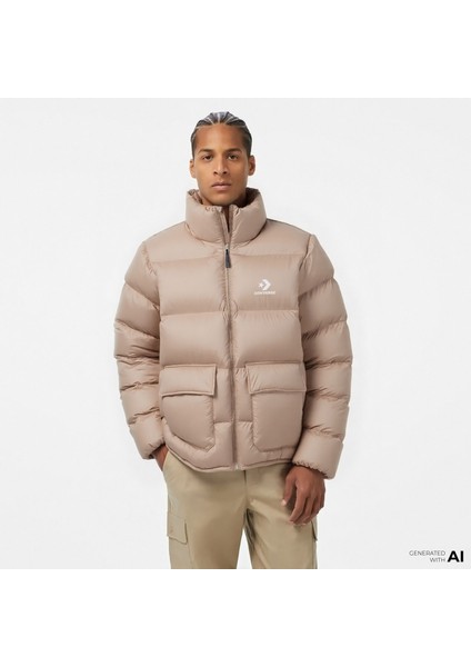 Erkek Dik Yaka Kahverengi Şişme Mont.259