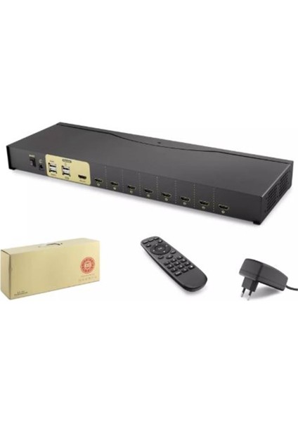Hadron HDX1378 8 Port HDMI Kvm Switch Siyah Ir Uzaktan Kumanda