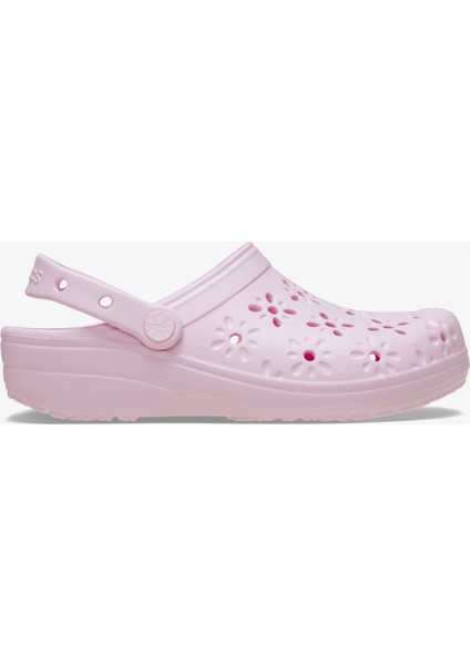 Classic Floral Cut Out Clog Kadın Pembe Terlik.6ZW