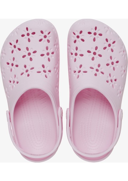Classic Floral Cut Out Clog Kadın Pembe Terlik.6ZW indirimleri