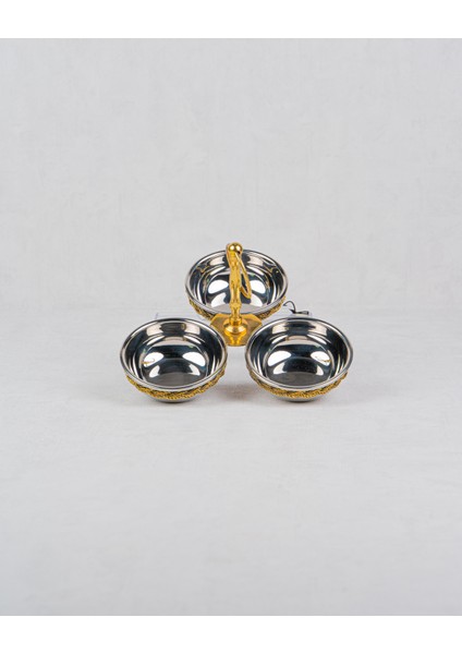 Halat Dokulu Black Pearl 3'lü Kase Seti