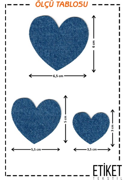 Ütü ile Yapışan Kot Arma Patch Kot Yaması, Denim, Jeans Onarım & Dekoratif Amaçlı Kalp Şeklinde Indigo Mavi Renkte Şekilli Kot Denim Yama fiyatları