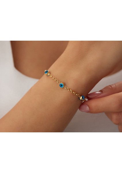 14 Ayar Nazar Boncuklu Altın Bileklik 1.86 Gr.