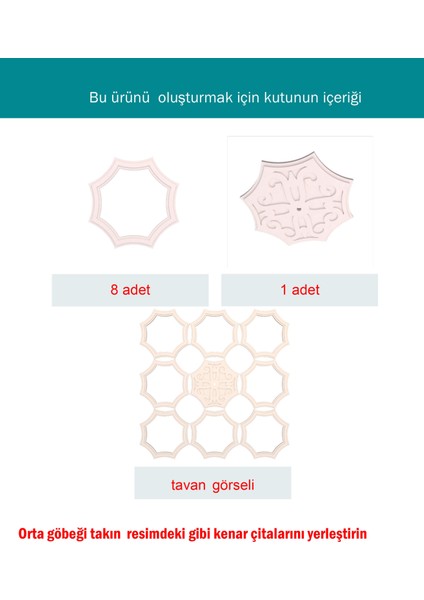 Lamba Tavan Göbeği MODÜLER-8GEN-EĞRI-54-9-PARÇA-56CM fırsatları