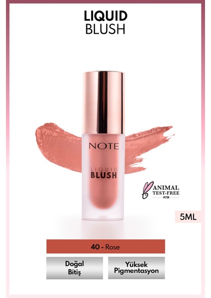 Liquid Blush Nemlendirici Etkili Likit Allık - 40 Rose