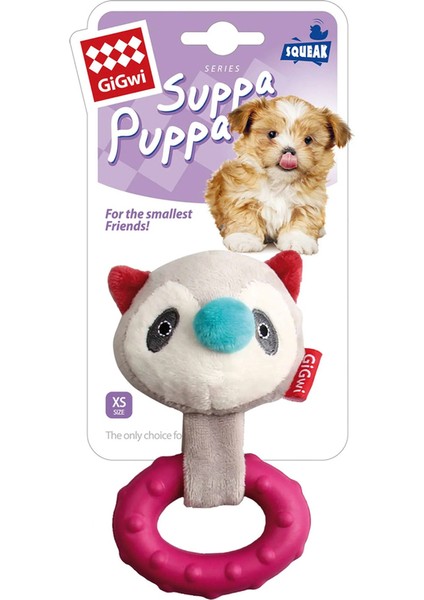 Suppa Puppa Sesli Rakun Peluş Köpek Çiğneme Oyuncağı 20 Cm