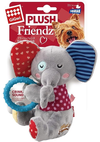 8564 Plush Friendz Sesli Fil Peluş Çiğneme Halkalı Köpek Oyuncağı