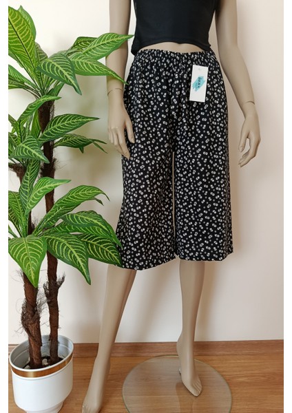 Kadın Baskılı Yumuşak Dokulu Pamuklu Penye Bermuda Alt modelleri