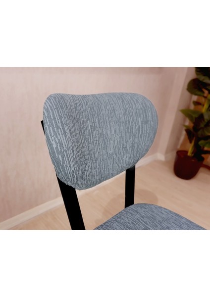 Bohem Jakarlı Sandalye Kılıfı Çubuk Desen 6 Adet modelleri