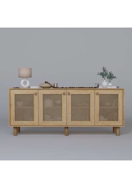 Bohem Serisi Natura Pvc Hasır Desen Ceviz - Meşe Konsol indirimleri