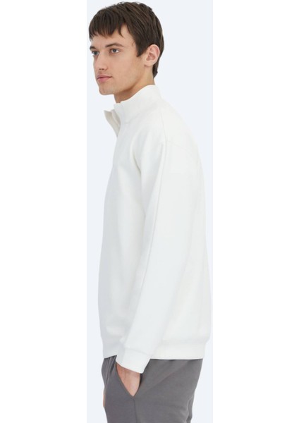 Ekru Dik Yaka Sweatshırt modelleri